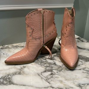 Pink Sam edelman crocodile boots women’s